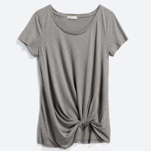 Levie Short Sleeve Knot Front Knit Top